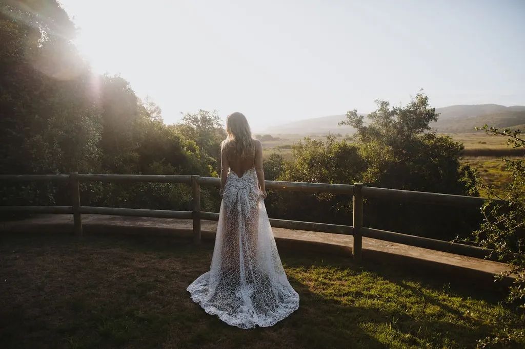SHEER LACE WEDDING GOWN