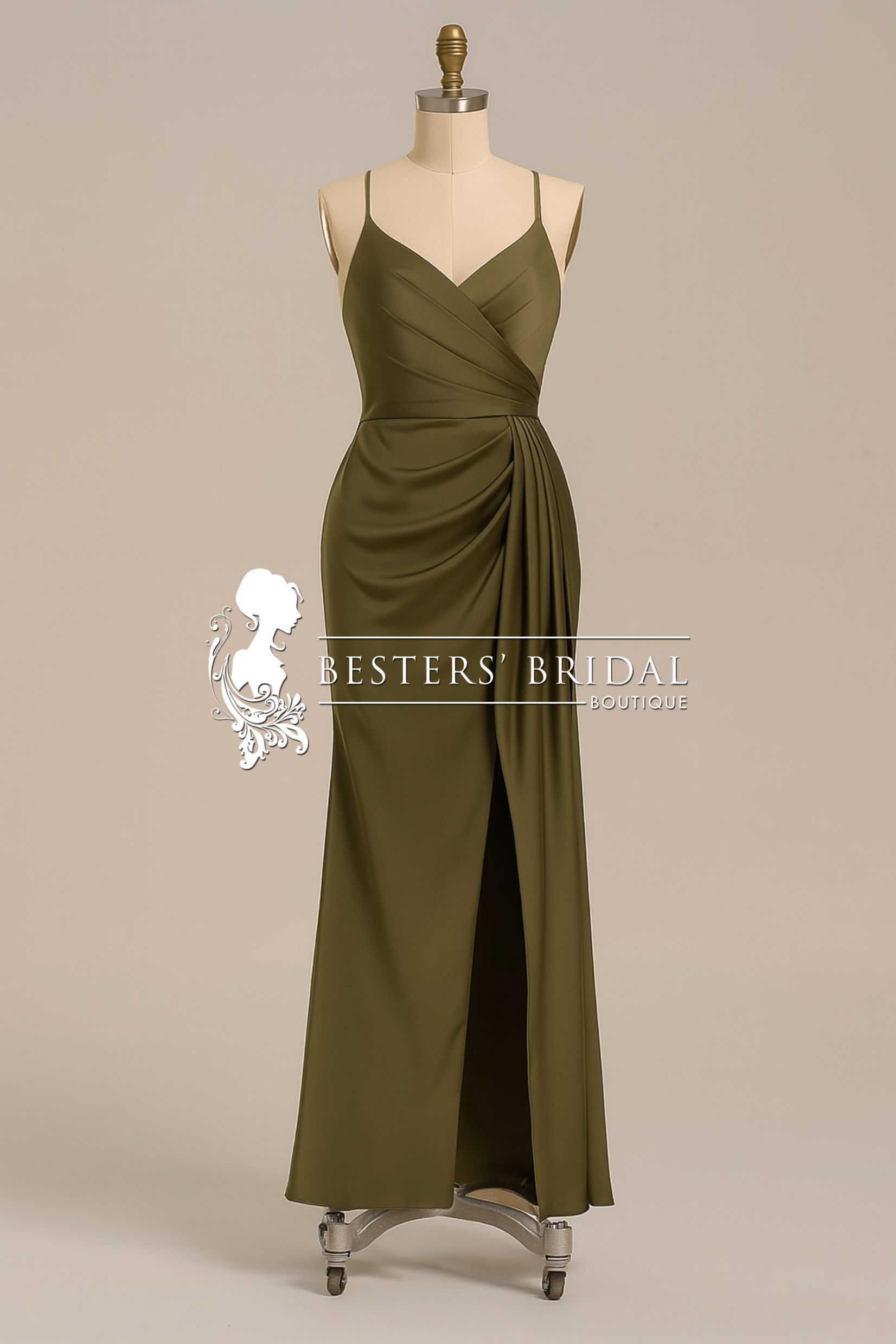 Satin Spaghetti Strap Maxi Mermaid Dress