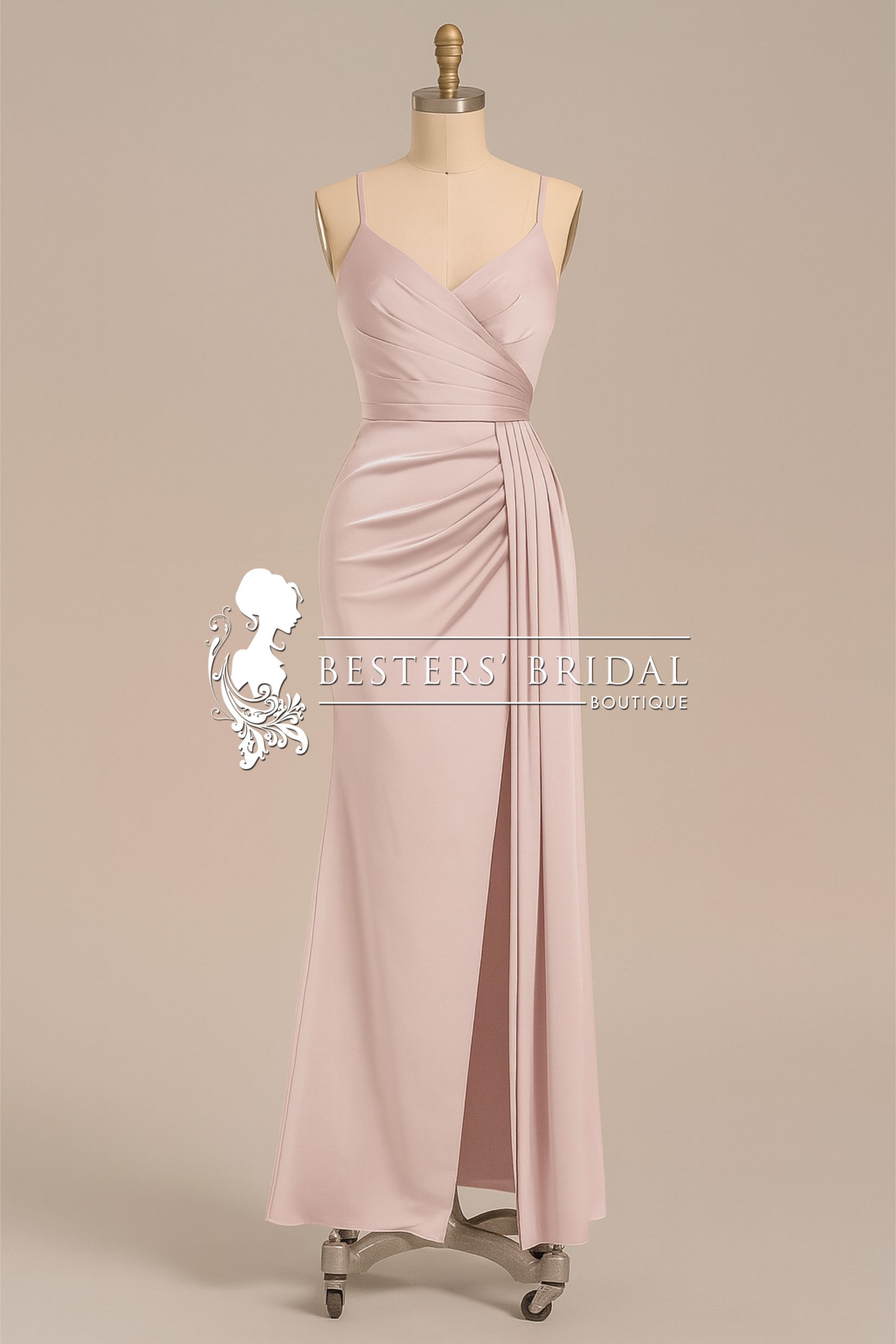 Satin Spaghetti Strap Maxi Mermaid Dress