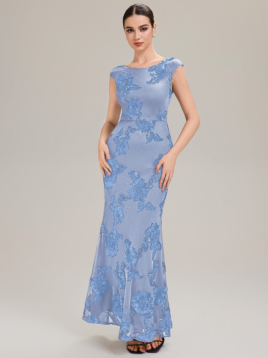 Preorder — Jacquard Mermaid Evening Dress A sophisticated bodycon mermaid gown crafted in luxurious jacquard fabric, designed to highlight your curves with an elegant, sculpted silhouette — perfect for formal occasions.  This dress is not currently in stock but is available to order.