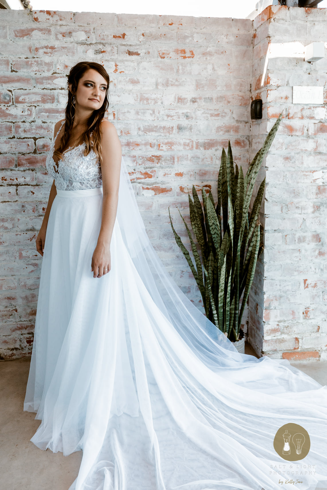 SILVER GLITTER AND LACE BRIDAL GOWN