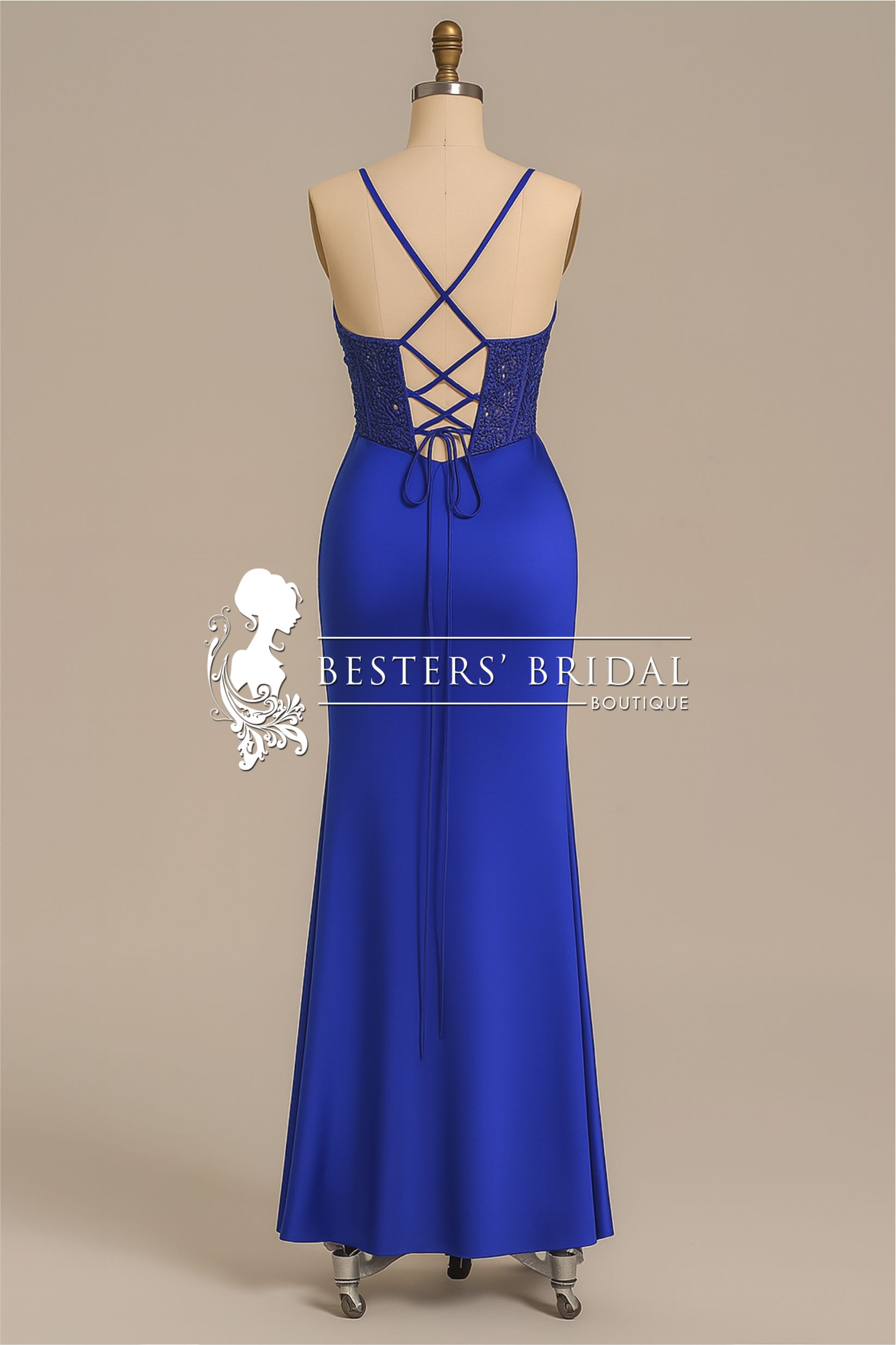 Back-Tie Satin Bodycon Formal Dress