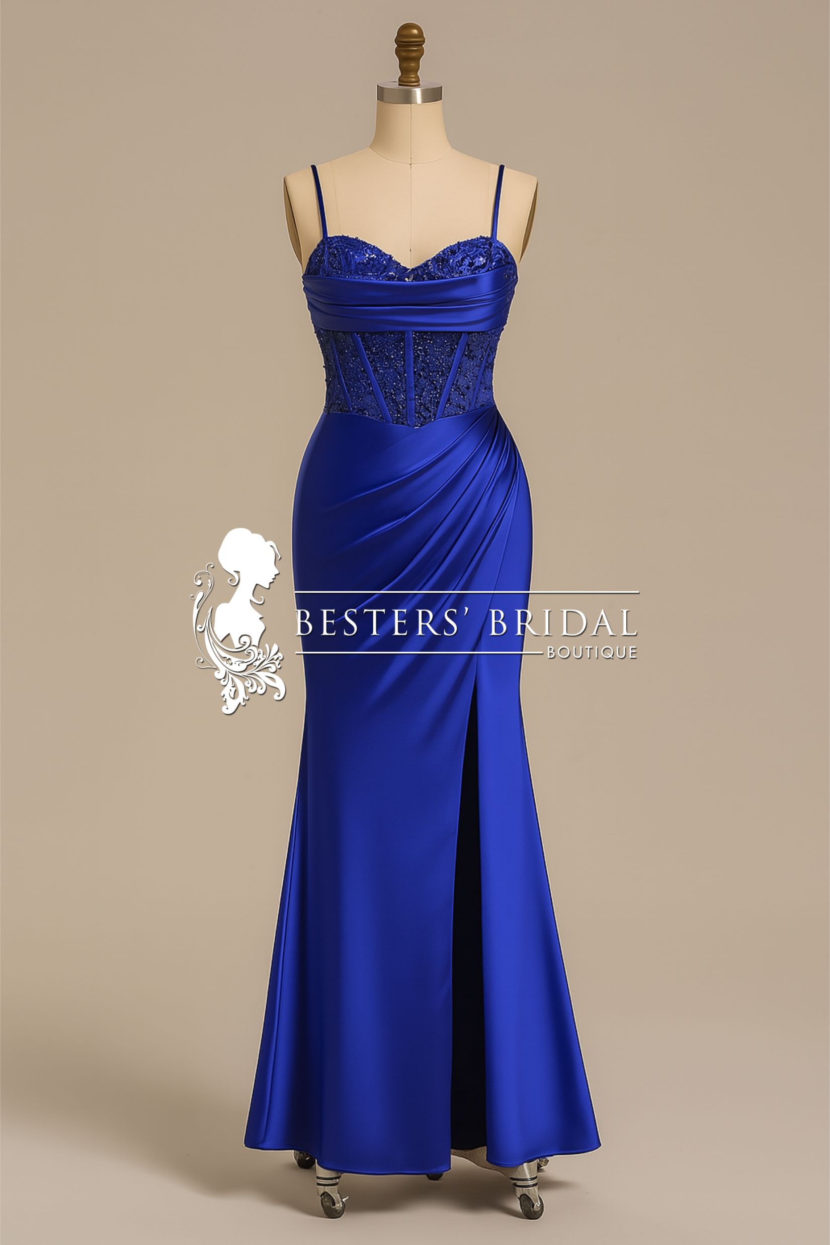 Back-Tie Satin Bodycon Formal Dress