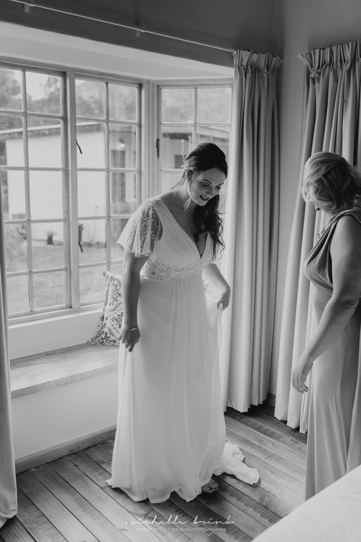 LARA CHIFFON FLUTTER SLEEVE BOHO WEDDING DRESS