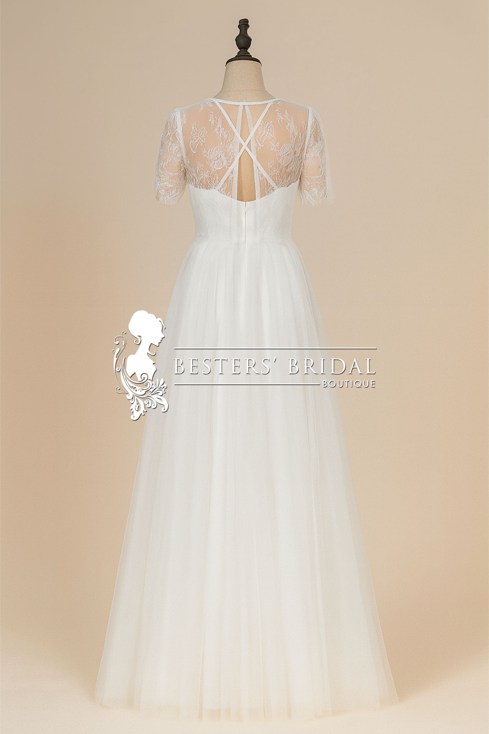 Lace Jacket A-Line Spaghetti Strap Wedding Dress