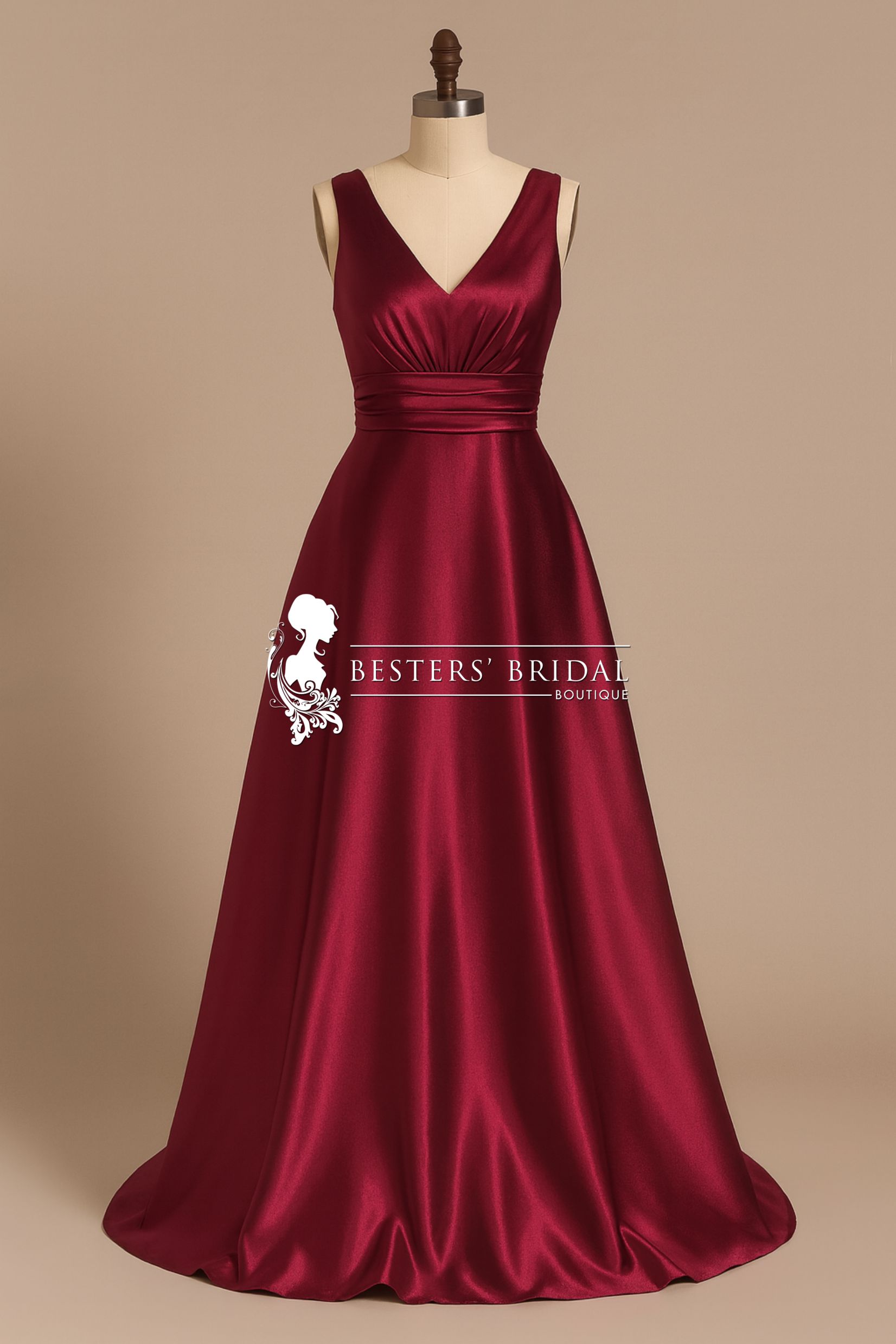 INDY Sleeveless Empire Waist Satin Dress With Pockets